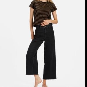 Billabong Free Fall Stretch Crop Wide Leg Pants Black